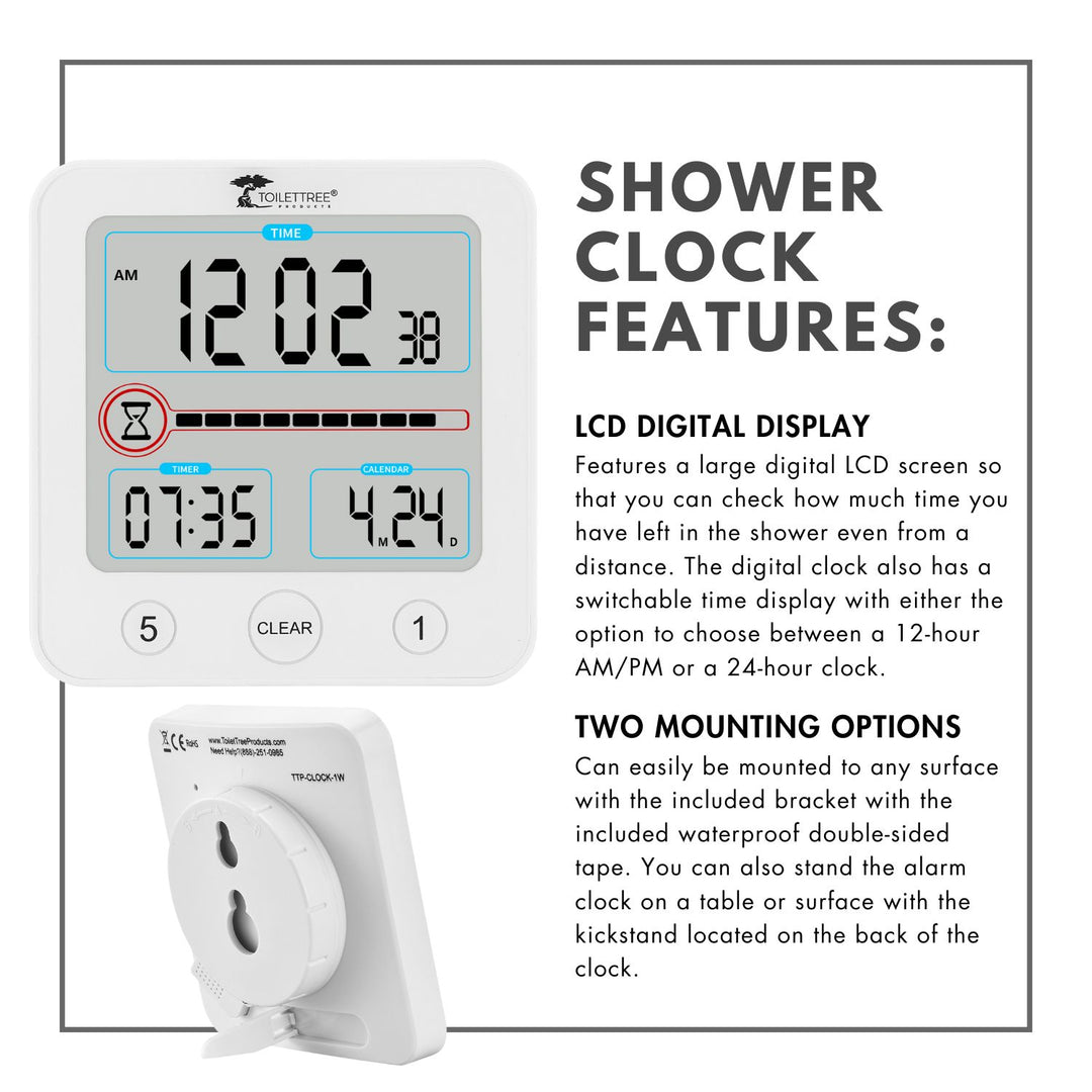 Waterproof Bathroom Shower Clock