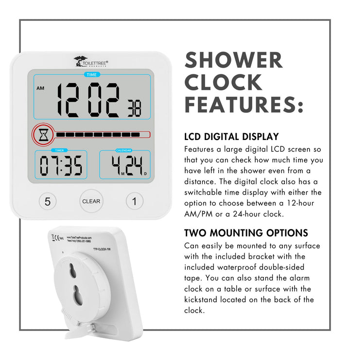 Waterproof Bathroom Shower Clock