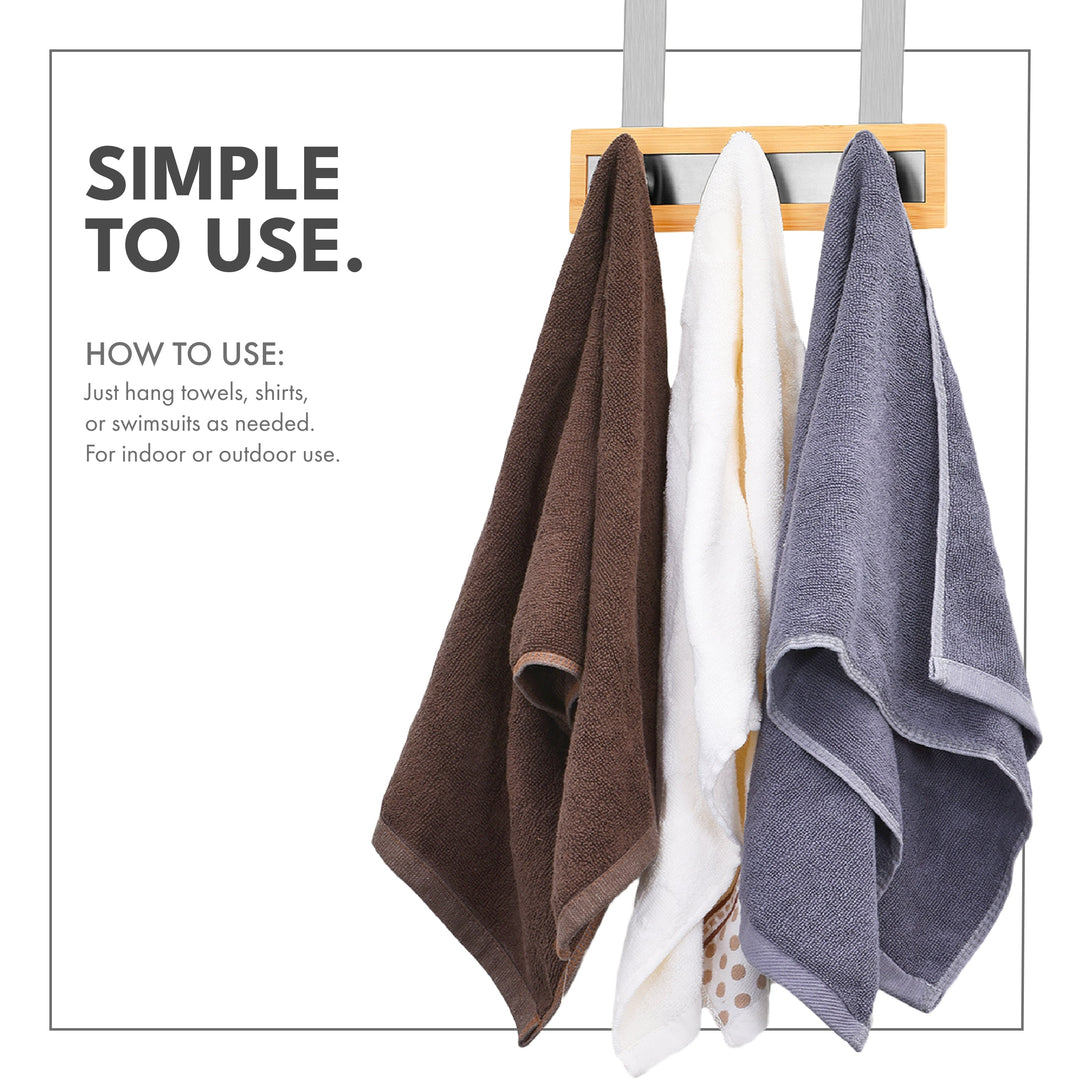 ToiletTree Bamboo Over-the-Door Towel Rack