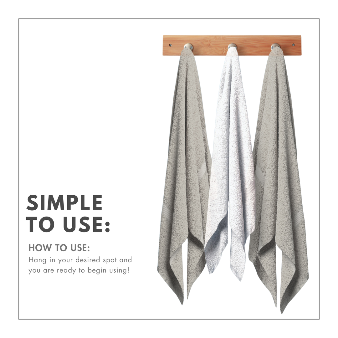 ToiletTree Bamboo Stainless Steel Towel Wall Hooks
