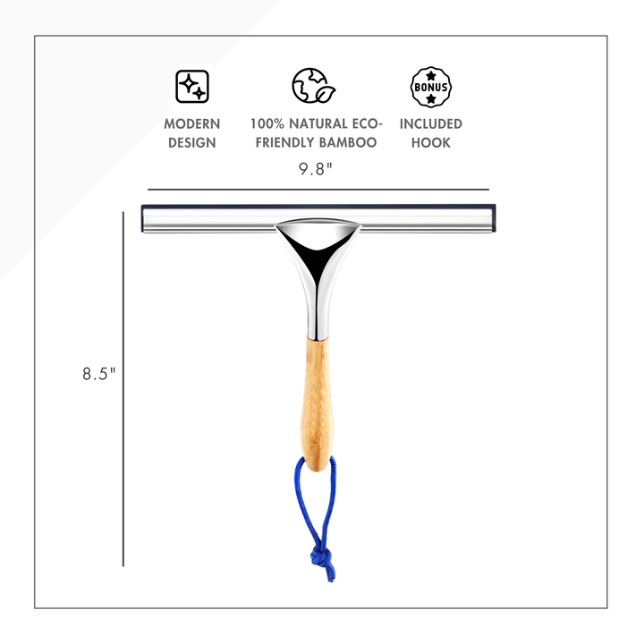ToiletTree Products Stainless Steel + Bamboo Squeegee