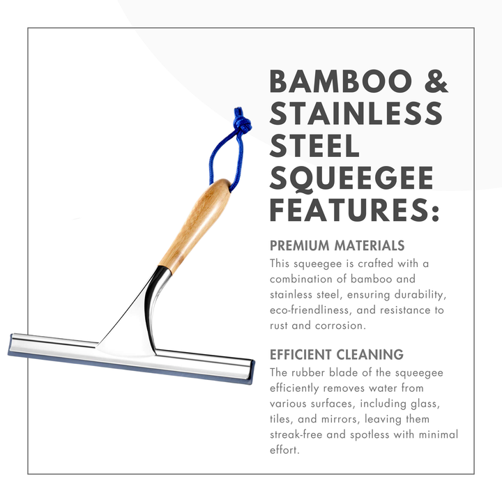 ToiletTree Products Stainless Steel + Bamboo Squeegee