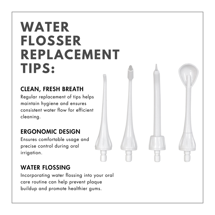 ToiletTree Water Flosser Replacement Tips - 4 Pack